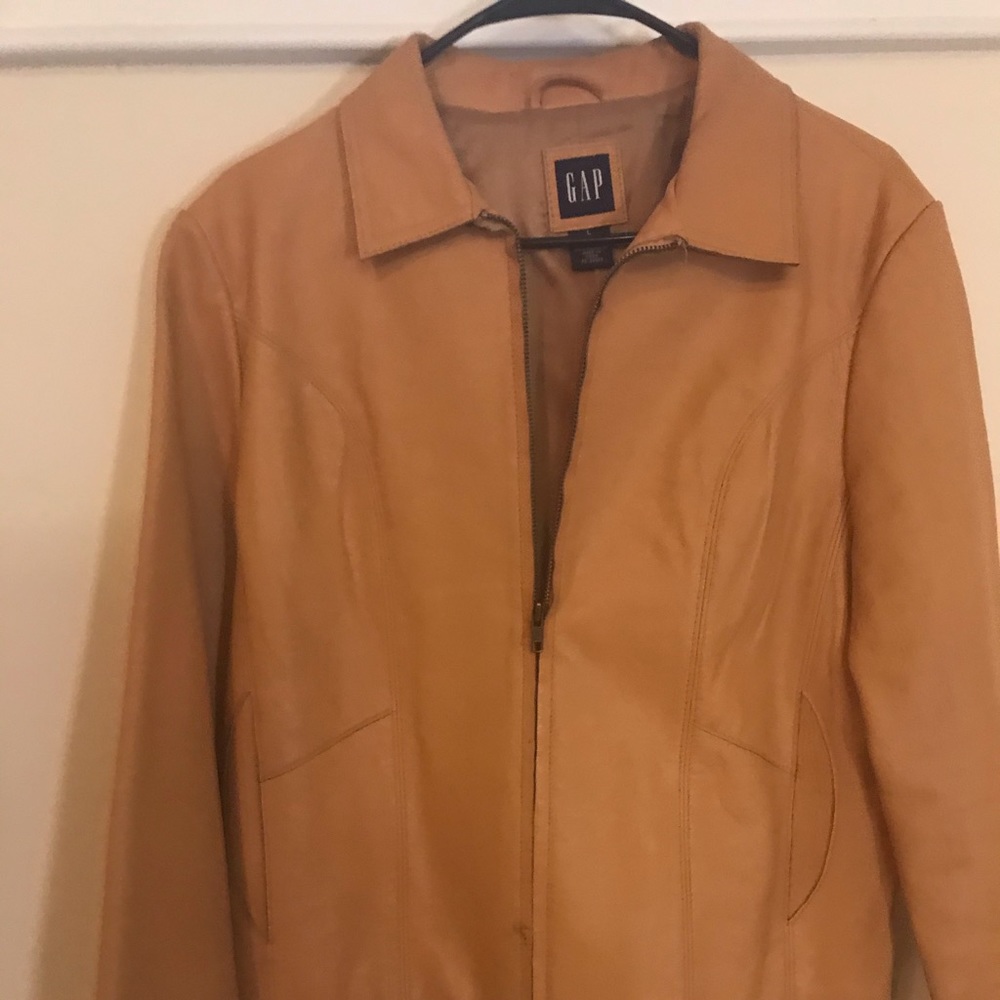 Gap Caramel Color Leather Jacket. EUC